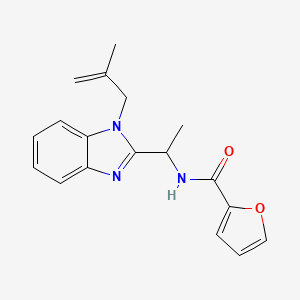 molecular formula C18H19N3O2 B2811044 2-furyl-N-{[1-(2-methylprop-2-enyl)benzimidazol-2-yl]ethyl}carboxamide CAS No. 919972-35-3