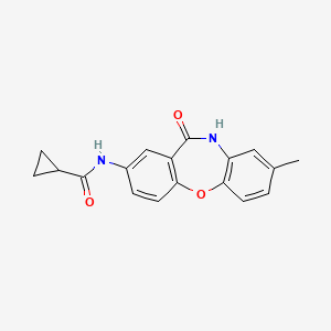 molecular formula C18H16N2O3 B2811053 N-(8-甲基-11-氧代-10,11-二氢二苯并[b,f][1,4]噁氮杂环-2-基)环丙基甲酰胺 CAS No. 921891-46-5