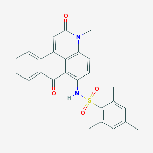 molecular formula C26H22N2O4S B281106 2,4,6-trimethyl-N-(3-methyl-2,7-dioxo-2,7-dihydro-3H-naphtho[1,2,3-de]quinolin-6-yl)benzenesulfonamide 