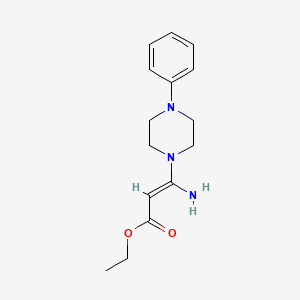 molecular formula C15H21N3O2 B2811064 Ethyl 3-amino-3-(4-phenylpiperazino)acrylate CAS No. 79823-34-0
