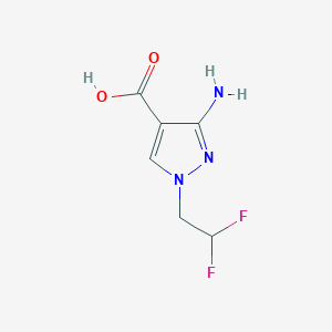 molecular formula C6H7F2N3O2 B2811071 3-amino-1-(2,2-difluoroethyl)-1H-pyrazole-4-carboxylic acid CAS No. 1791389-33-7