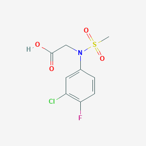 molecular formula C9H9ClFNO4S B2811076 N-(3-氯-4-氟苯基)-N-(甲基磺酰)甘氨酸 CAS No. 713505-72-7