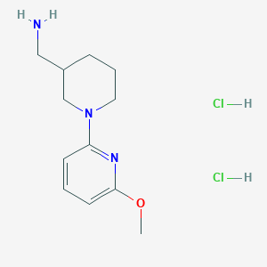 molecular formula C12H21Cl2N3O B2811082 [1-(6-甲氧基吡啶-2-基)哌啶-3-基]甲胺;二盐酸盐 CAS No. 2413883-85-7