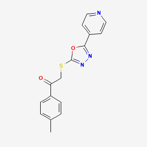 molecular formula C16H13N3O2S B2811084 2-((5-(Pyridin-4-yl)-1,3,4-oxadiazol-2-yl)thio)-1-(p-tolyl)ethanone CAS No. 485334-76-7