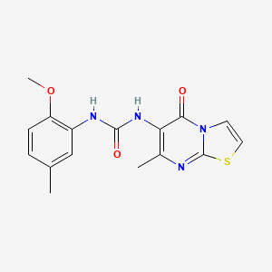 molecular formula C16H16N4O3S B2811085 1-(2-methoxy-5-methylphenyl)-3-(7-methyl-5-oxo-5H-thiazolo[3,2-a]pyrimidin-6-yl)urea CAS No. 1060313-44-1