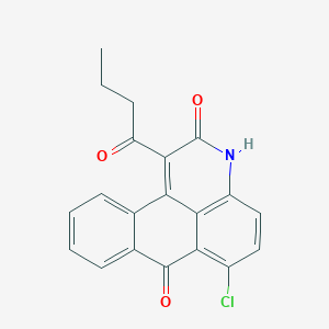 16-butanoyl-10-chloro-14-azatetracyclo[7.7.1.02,7.013,17]heptadeca-1(16),2,4,6,9,11,13(17)-heptaene-8,15-dione