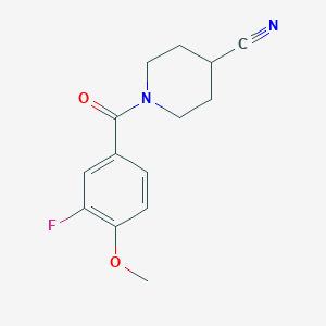 molecular formula C14H15FN2O2 B2811095 1-(3-Fluoro-4-methoxybenzoyl)piperidine-4-carbonitrile CAS No. 1457871-38-3