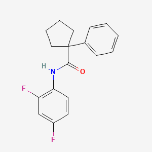 molecular formula C18H17F2NO B2811096 N-(2,4-二氟苯基)-1-苯基环戊烷-1-甲酰胺 CAS No. 1023499-20-8