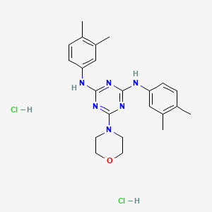 molecular formula C23H30Cl2N6O B2811098 N2,N4-bis(3,4-dimethylphenyl)-6-morpholino-1,3,5-triazine-2,4-diamine dihydrochloride CAS No. 1179411-52-9
