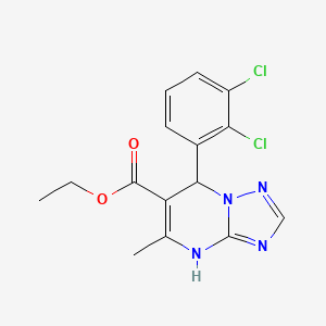 molecular formula C15H14Cl2N4O2 B2811104 Ethyl 7-(2,3-dichlorophenyl)-5-methyl-4,7-dihydro[1,2,4]triazolo[1,5-a]pyrimidine-6-carboxylate CAS No. 537002-87-2