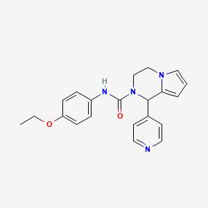 molecular formula C21H22N4O2 B2811105 N-(4-ethoxyphenyl)-1-(pyridin-4-yl)-3,4-dihydropyrrolo[1,2-a]pyrazine-2(1H)-carboxamide CAS No. 899942-38-2