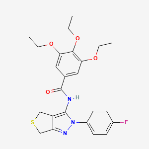 molecular formula C24H26FN3O4S B2811108 3,4,5-triethoxy-N-(2-(4-fluorophenyl)-4,6-dihydro-2H-thieno[3,4-c]pyrazol-3-yl)benzamide CAS No. 450343-25-6