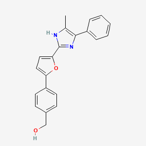 molecular formula C21H18N2O2 B2811110 [4-[5-(5-Methyl-4-phenyl-1H-imidazol-2-yl)furan-2-yl]phenyl]methanol CAS No. 2413874-52-7