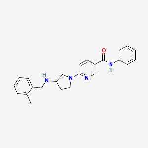 6-{3-[(2-methylbenzyl)amino]-1-pyrrolidinyl}-N~3~-phenylnicotinamide