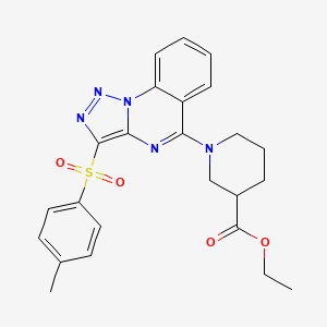 Ethyl 1-{3-[(4-methylphenyl)sulfonyl][1,2,3]triazolo[1,5-a]quinazolin-5-yl}piperidine-3-carboxylate
