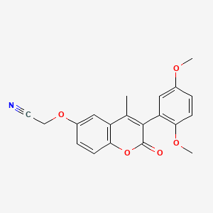 molecular formula C20H17NO5 B2811121 {[3-(2,5-dimethoxyphenyl)-4-methyl-2-oxo-2H-chromen-6-yl]oxy}acetonitrile CAS No. 900883-61-6