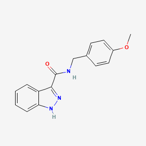molecular formula C16H15N3O2 B2811124 N-[(4-methoxyphenyl)methyl]-1H-indazole-3-carboxamide CAS No. 930037-61-9