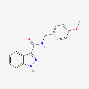 molecular formula C16H15N3O2 B2811124 N-[(4-甲氧基苯基)甲基]-1H-吲唑-3-羧酰胺 CAS No. 930037-61-9