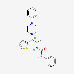 molecular formula C24H28N4OS B2811127 1-Phenyl-3-(1-(4-phenylpiperazin-1-yl)-1-(thiophen-2-yl)propan-2-yl)urea CAS No. 863018-08-0