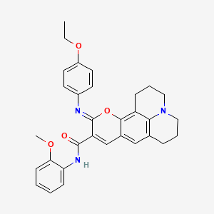 (11Z)-11-[(4-ethoxyphenyl)imino]-N-(2-methoxyphenyl)-2,3,6,7-tetrahydro-1H,5H,11H-pyrano[2,3-f]pyrido[3,2,1-ij]quinoline-10-carboxamide