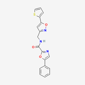 5-phenyl-N-((5-(thiophen-2-yl)isoxazol-3-yl)methyl)oxazole-2-carboxamide