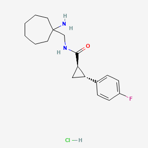 (1R,2R)-N-[(1-Aminocycloheptyl)methyl]-2-(4-fluorophenyl)cyclopropane-1-carboxamide;hydrochloride