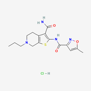 N-(3-carbamoyl-6-propyl-4,5,6,7-tetrahydrothieno[2,3-c]pyridin-2-yl)-5-methylisoxazole-3-carboxamide hydrochloride