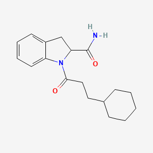 1-(3-Cyclohexylpropanoyl)indoline-2-carboxamide
