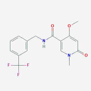 molecular formula C16H15F3N2O3 B2811146 4-methoxy-1-methyl-6-oxo-N-(3-(trifluoromethyl)benzyl)-1,6-dihydropyridine-3-carboxamide CAS No. 2034379-90-1