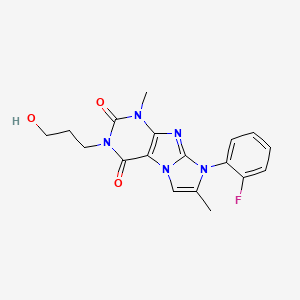 6-(2-Fluorophenyl)-2-(3-hydroxypropyl)-4,7-dimethylpurino[7,8-a]imidazole-1,3-dione