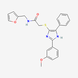 molecular formula C23H21N3O3S B2811150 N-(2-呋喃甲基)-2-{[2-(3-甲氧苯基)-5-苯基-1H-咪唑-4-基]硫代}乙酰胺 CAS No. 901233-27-0