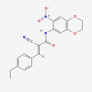 (E)-2-cyano-3-(4-ethylphenyl)-N-(6-nitro-2,3-dihydro-1,4-benzodioxin-7-yl)prop-2-enamide