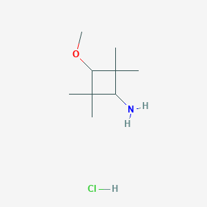 molecular formula C9H20ClNO B2811155 3-Methoxy-2,2,4,4-tetramethylcyclobutan-1-amine;hydrochloride CAS No. 2344685-70-5
