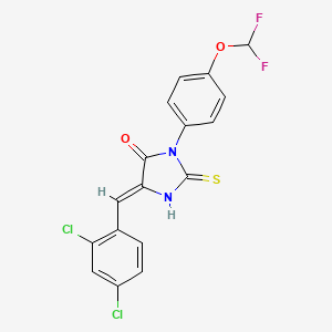 5-[(2,4-Dichlorophenyl)methylidene]-3-[4-(difluoromethoxy)phenyl]-2-sulfanylideneimidazolidin-4-one