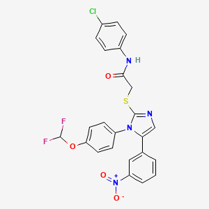 N-(4-chlorophenyl)-2-((1-(4-(difluoromethoxy)phenyl)-5-(3-nitrophenyl)-1H-imidazol-2-yl)thio)acetamide