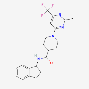 N-(2,3-dihydro-1H-inden-1-yl)-1-[2-methyl-6-(trifluoromethyl)pyrimidin-4-yl]piperidine-4-carboxamide