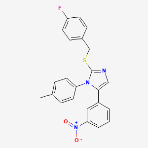 2-((4-fluorobenzyl)thio)-5-(3-nitrophenyl)-1-(p-tolyl)-1H-imidazole
