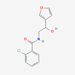 molecular formula C13H12ClNO3 B2811169 2-chloro-N-(2-(furan-3-yl)-2-hydroxyethyl)benzamide CAS No. 1421584-29-3