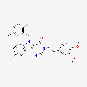 3-(3,4-dimethoxyphenethyl)-5-(2,5-dimethylbenzyl)-8-fluoro-3H-pyrimido[5,4-b]indol-4(5H)-one