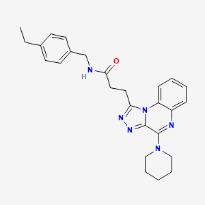 molecular formula C26H30N6O B2811173 N-(4-ethylbenzyl)-3-(4-(piperidin-1-yl)-[1,2,4]triazolo[4,3-a]quinoxalin-1-yl)propanamide CAS No. 1207023-65-1