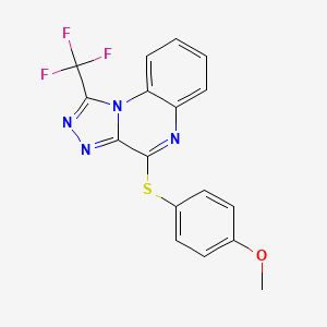 molecular formula C17H11F3N4OS B2811185 甲基 4-{[1-(三氟甲基)[1,2,4]噻唑并[4,3-a]喹喔啉-4-基]硫代}苯基醚 CAS No. 338420-56-7