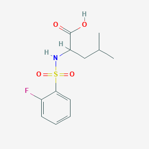 molecular formula C12H16FNO4S B2811192 ((2-Fluorophenyl)sulfonyl)leucine CAS No. 1041437-98-2