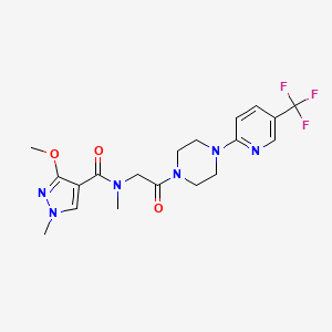 3-methoxy-N,1-dimethyl-N-(2-oxo-2-(4-(5-(trifluoromethyl)pyridin-2-yl)piperazin-1-yl)ethyl)-1H-pyrazole-4-carboxamide