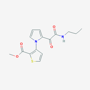 molecular formula C15H16N2O4S B2811199 methyl 3-{2-[2-oxo-2-(propylamino)acetyl]-1H-pyrrol-1-yl}-2-thiophenecarboxylate CAS No. 860649-79-2