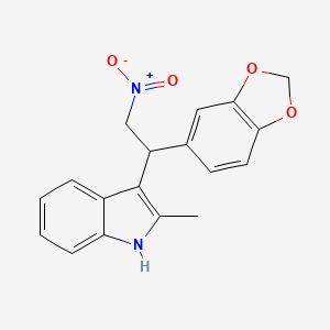 molecular formula C18H16N2O4 B2811200 3-[1-(1,3-benzodioxol-5-yl)-2-nitroethyl]-2-methyl-1H-indole CAS No. 305372-79-6