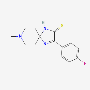 molecular formula C14H16FN3S B2811205 3-(4-Fluorophenyl)-8-methyl-1,4,8-triazaspiro[4.5]dec-3-ene-2-thione CAS No. 872207-12-0