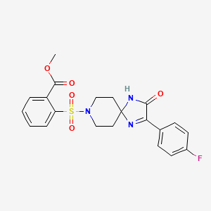 Methyl 2-((2-(4-fluorophenyl)-3-oxo-1,4,8-triazaspiro[4.5]dec-1-en-8-yl)sulfonyl)benzoate