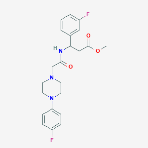 molecular formula C22H25F2N3O3 B2811213 Methyl 3-(3-fluorophenyl)-3-({2-[4-(4-fluorophenyl)piperazino]acetyl}amino)propanoate CAS No. 860650-15-3