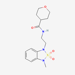 N-(2-(3-methyl-2,2-dioxidobenzo[c][1,2,5]thiadiazol-1(3H)-yl)ethyl)tetrahydro-2H-pyran-4-carboxamide