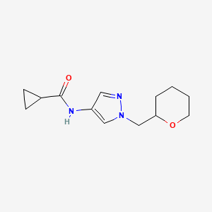 N-(1-((tetrahydro-2H-pyran-2-yl)methyl)-1H-pyrazol-4-yl)cyclopropanecarboxamide